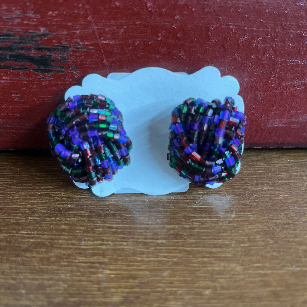 PURPLE EARRINGS-Thriftique Marketplace