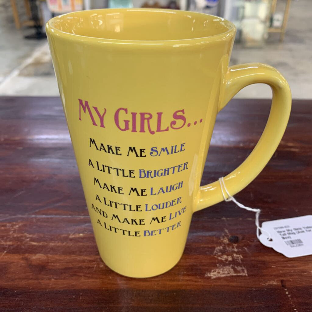 NEW MY GIRLS YELLOW TALL MUG (ASK FOR BOX)-Thriftique Marketplace