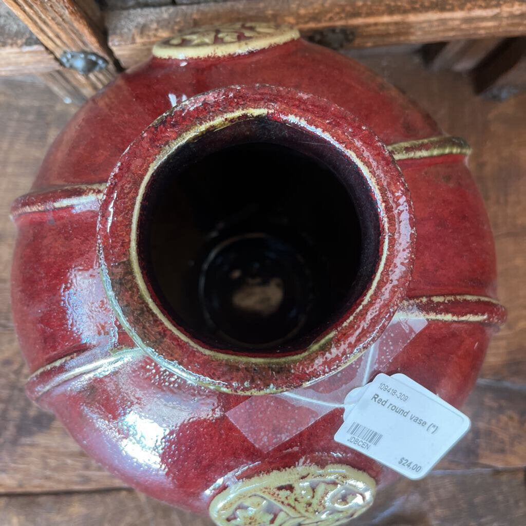 RED ROUND VASE (*)