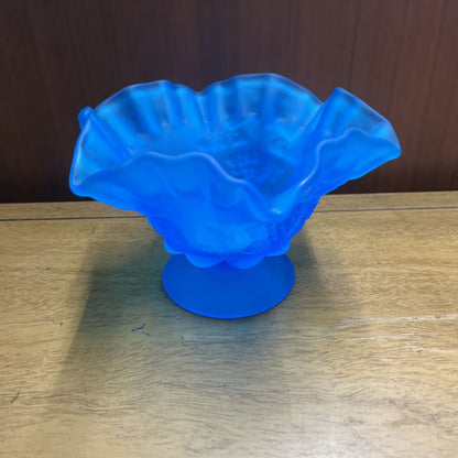 VINTAGE WESTMORELAND SATIN BLUE MIST CANDY DISH