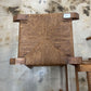 SET OF 3 RUSTIC PRIMITIVE RUSH SADDLE SEAT STOOLS