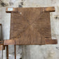 SET OF 3 RUSTIC PRIMITIVE RUSH SADDLE SEAT STOOLS