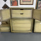4PC MID CENTURY ASH DRESSER CHEST & NIGHTSTAND SET (AS IS)