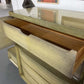 4PC MID CENTURY ASH DRESSER CHEST & NIGHTSTAND SET (AS IS)