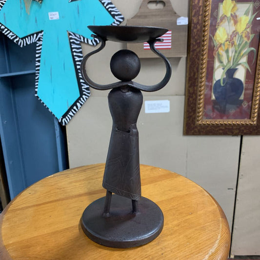 Handmade Metal Work Male Tribal figurine Statue 10"