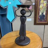 HANDMADE METAL WORK MALE TRIBAL FIGURINE STATUE 10"