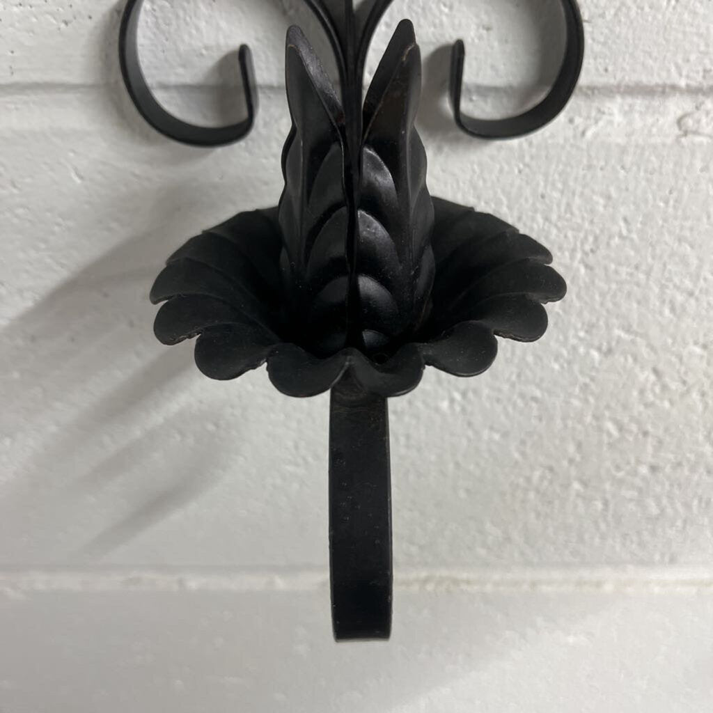 Pair Black Wrought Iron all Scones (2)