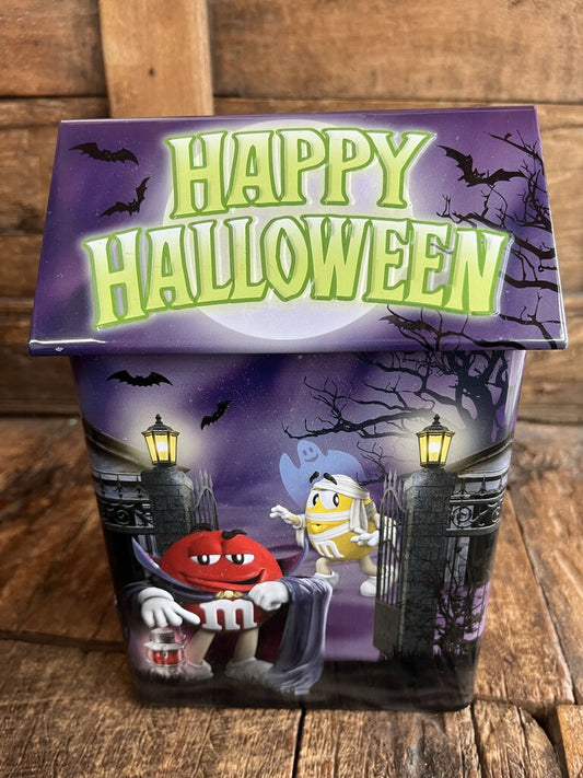 M&M HALLOWEEN HOUSE TIN WITH LID