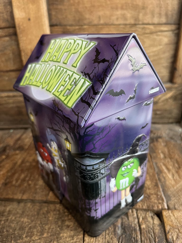 M&M HALLOWEEN HOUSE TIN WITH LID