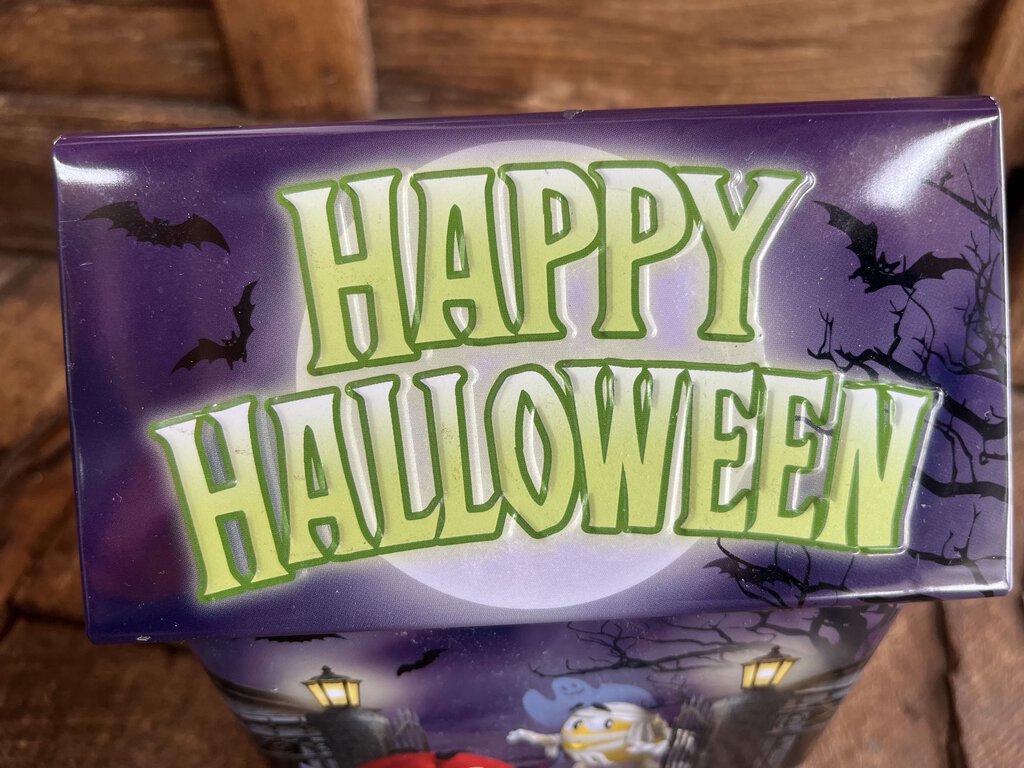 M&M HALLOWEEN HOUSE TIN WITH LID