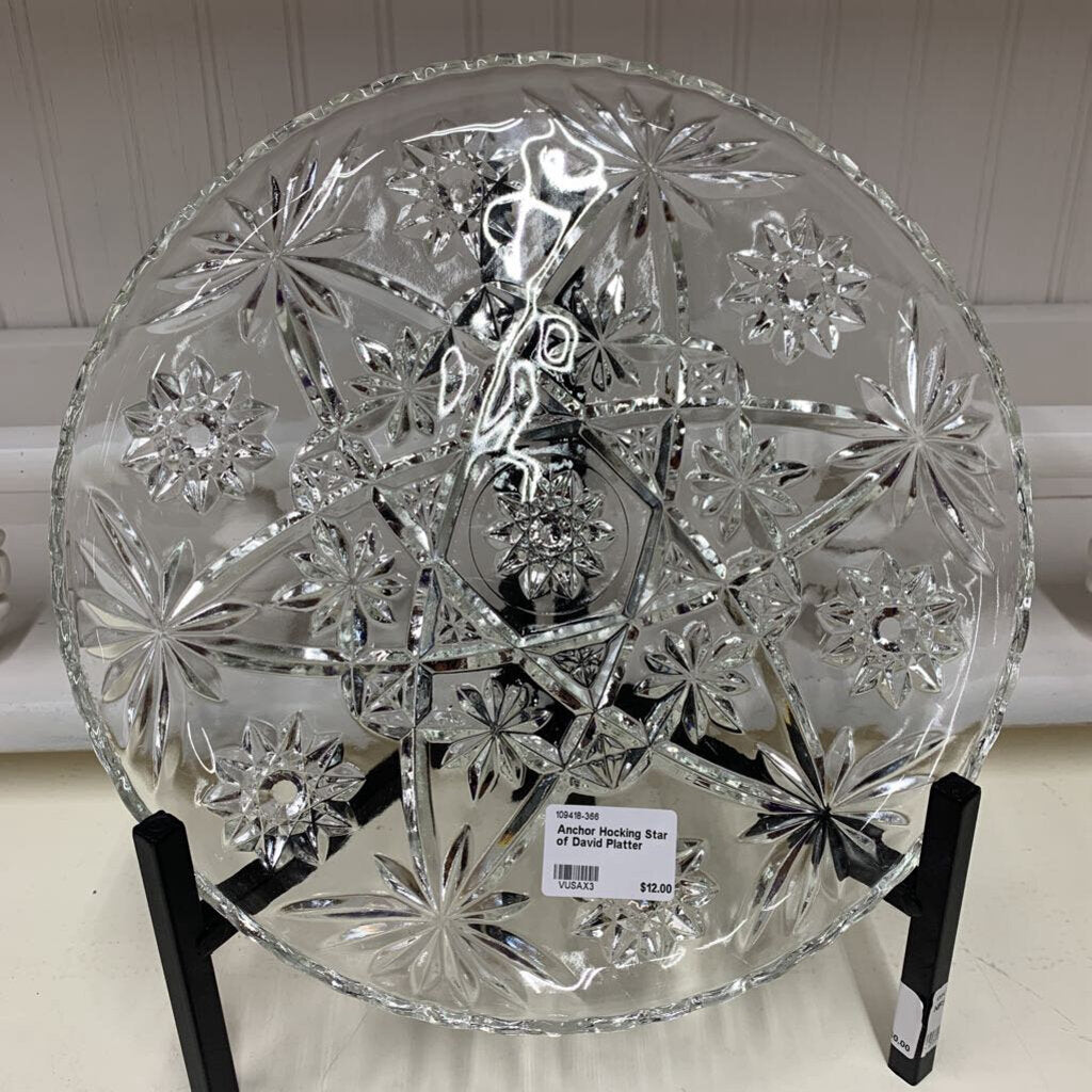 ANCHOR HOCKING STAR OF DAVID PLATTER