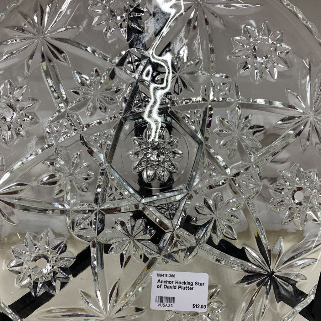 ANCHOR HOCKING STAR OF DAVID PLATTER