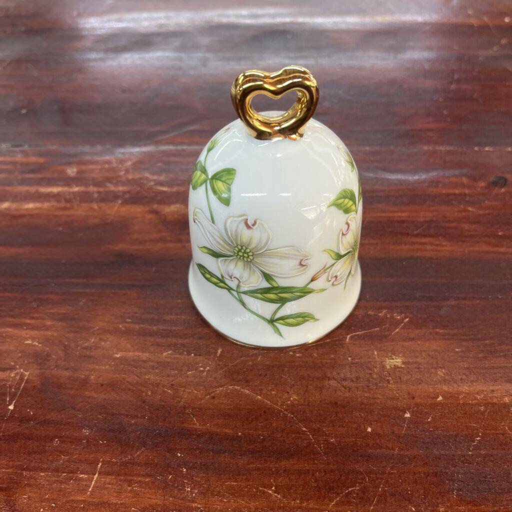 Ceramic bell with dogwood