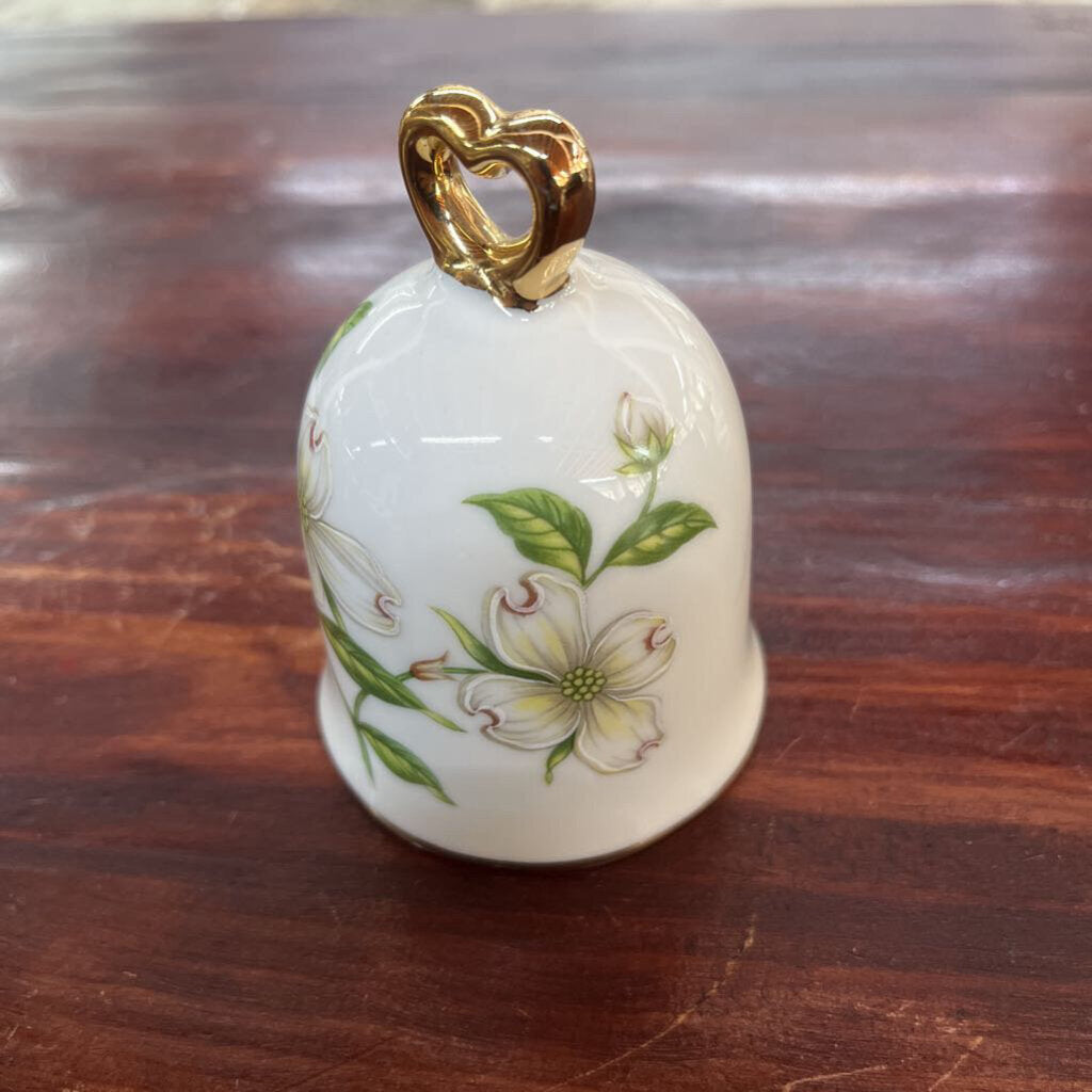 Ceramic bell with dogwood