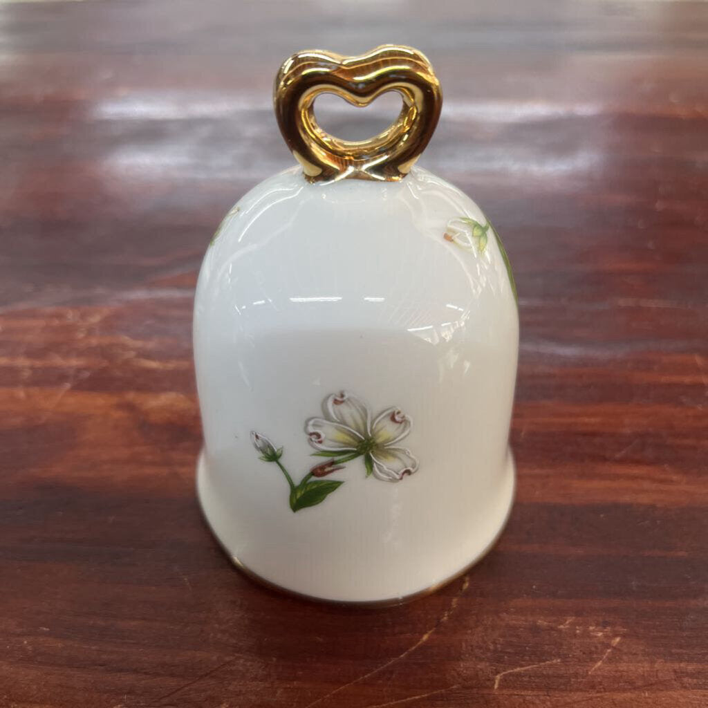 Ceramic bell with dogwood