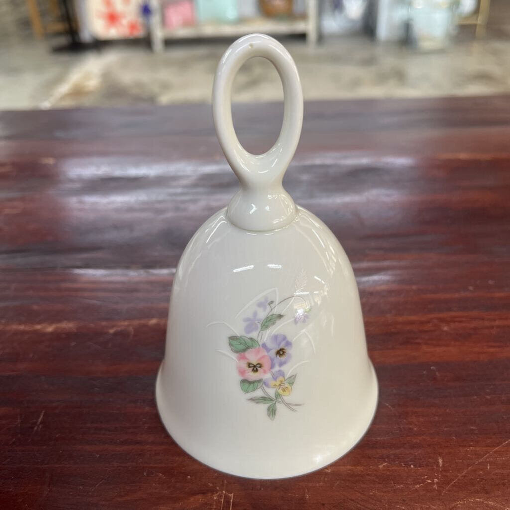 CERAMIC BELL WITH PANSIES