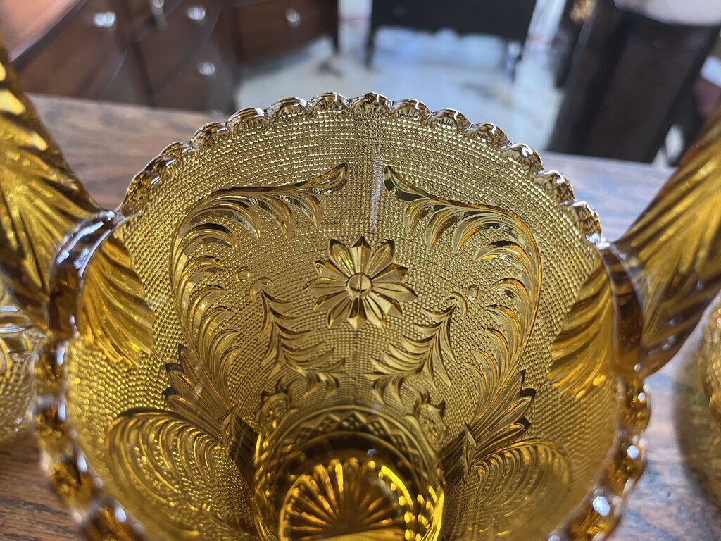 INDIANA GLASS TIARA AMBER BASKET