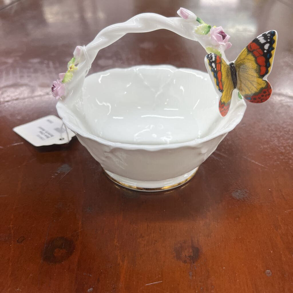 BONE CHINA BUTTERFLY BASKET-Thriftique Marketplace