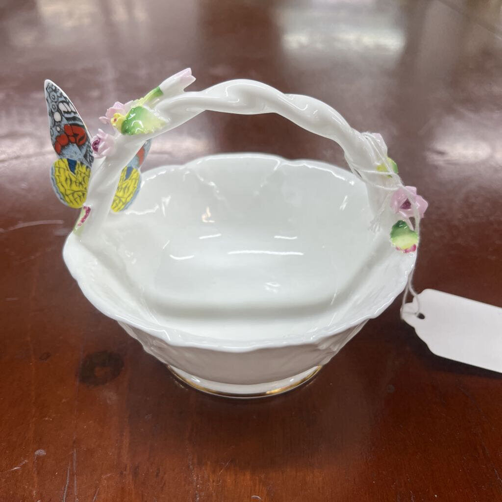 BONE CHINA BUTTERFLY BASKET-Thriftique Marketplace