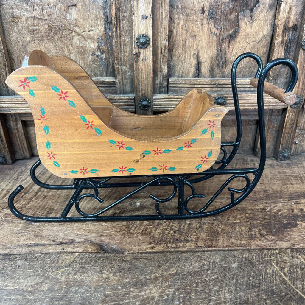 WOOD & METAL SLEIGH-Thriftique Marketplace