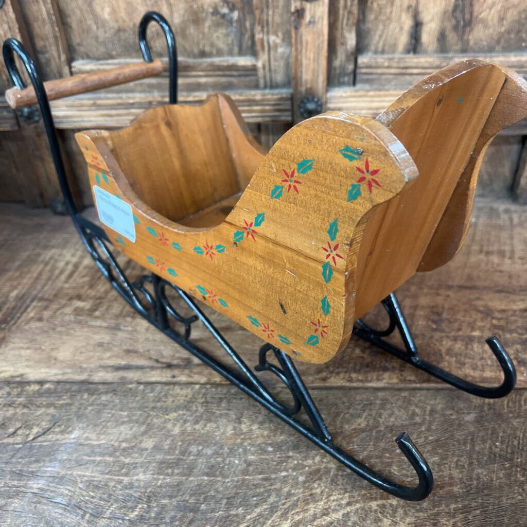 WOOD & METAL SLEIGH-Thriftique Marketplace