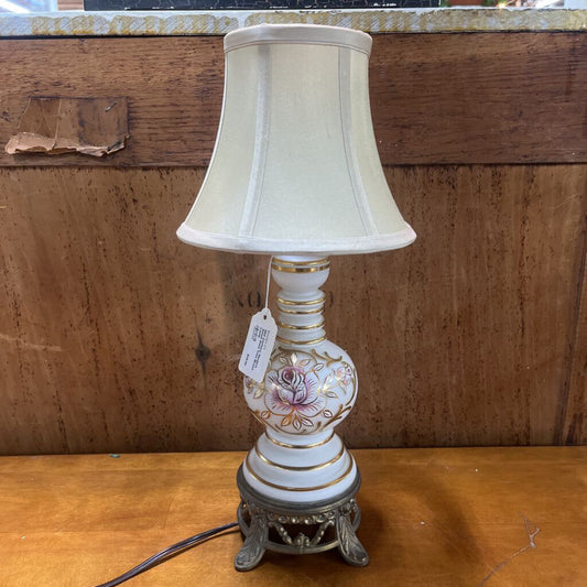 MID CENTURY MODERN SMALL GOLD TRIM BRASS DOUBLE LAMP