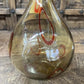 TALL ART GLASS AMBER/RED VASE