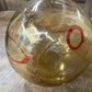 TALL ART GLASS AMBER/RED VASE