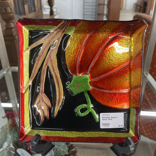 Pumpkin Square Glass Dish