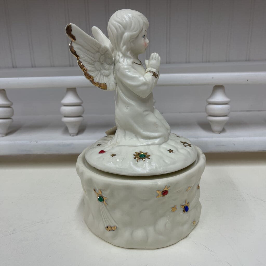 LARGE REVOLVING CHRISTMAS ANGEL MUSIC BOX