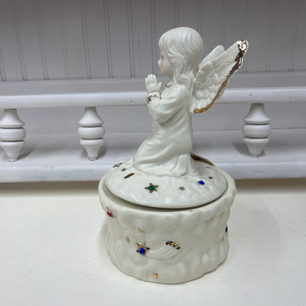 LARGE REVOLVING CHRISTMAS ANGEL MUSIC BOX