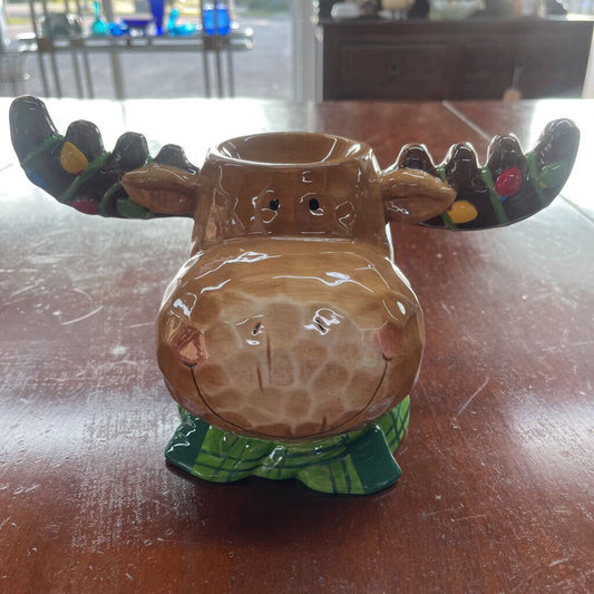 RETIRED HOME INTERIOR CHRISTMAS MOOSE TART WARMER