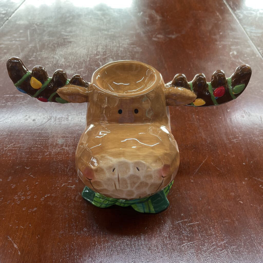 RETIRED HOME INTERIOR CHRISTMAS MOOSE TART WARMER