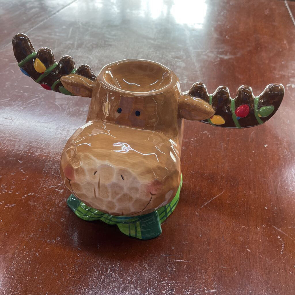 RETIRED HOME INTERIOR CHRISTMAS MOOSE TART WARMER