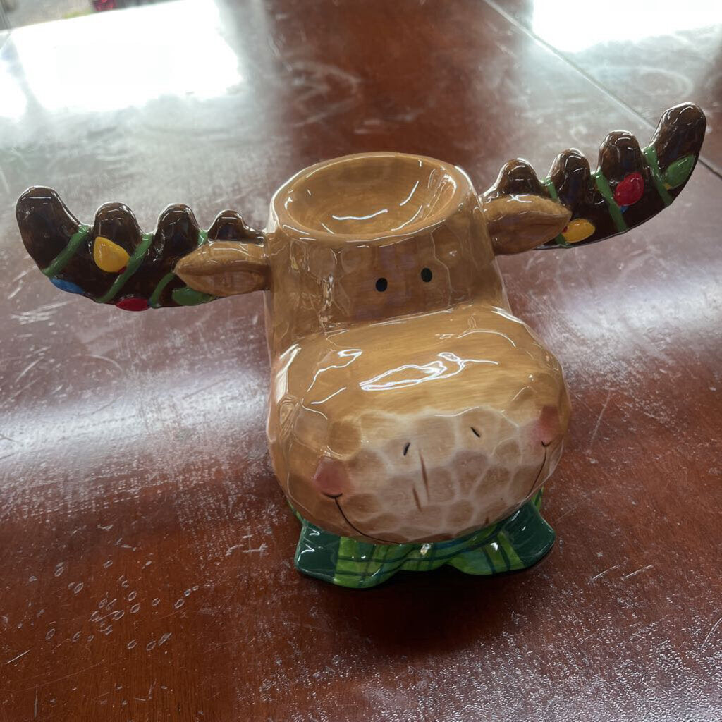 RETIRED HOME INTERIOR CHRISTMAS MOOSE TART WARMER