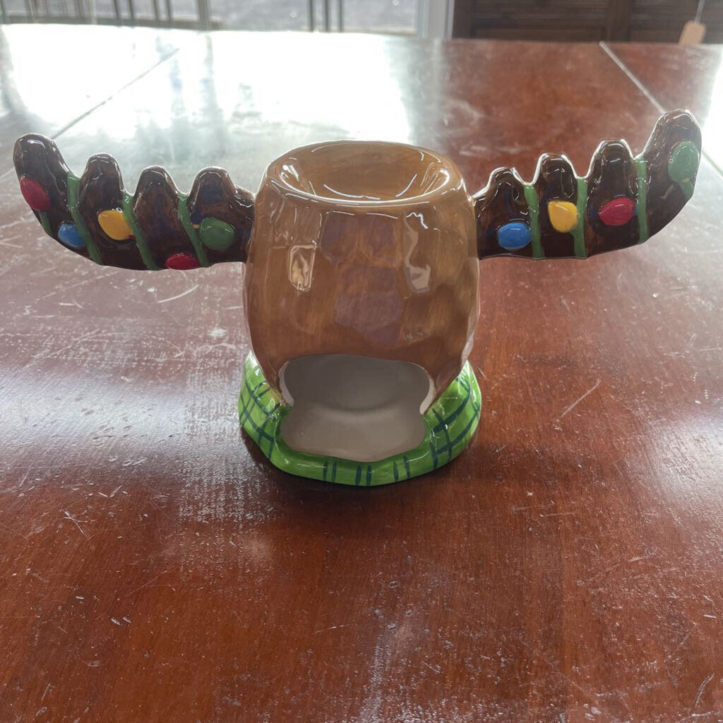 RETIRED HOME INTERIOR CHRISTMAS MOOSE TART WARMER