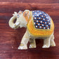 CARVED MARBLE STONE ELEPHANTED PAINTED