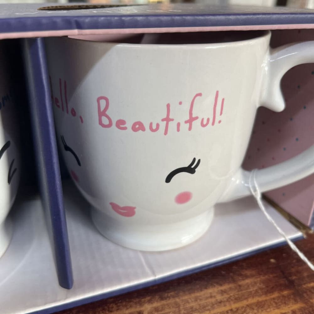 HELLO, HANDSOM HELLO, BEAUTIFUL SET OF MUGS