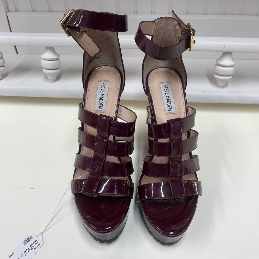 STEVE MADDEN MAROON HEELS SZ 9