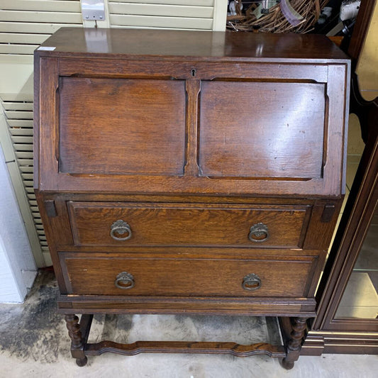 SOLID OAK BARLEY TWIST ENGLISH DESK