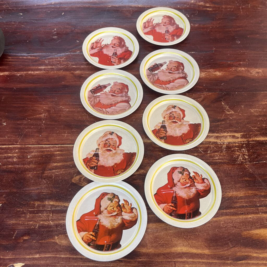 Set of 8 Metal Coca-Cola Coasters-Thriftique Marketplace