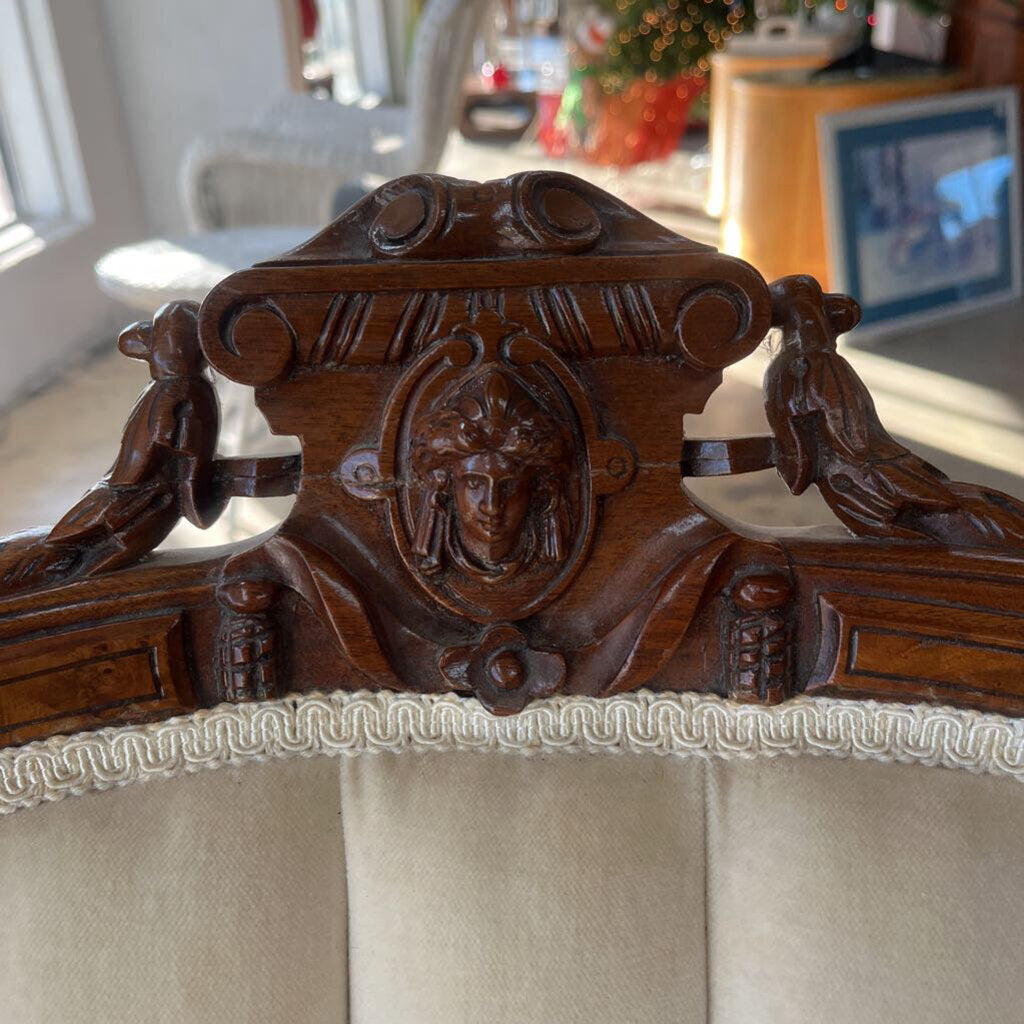 VICTORIAN RENAISSANCE WALNUT SIDE CHAIRS WITH ORNATE JENNY LIND MEDALLION - PLEASE READ DESCRIPTION