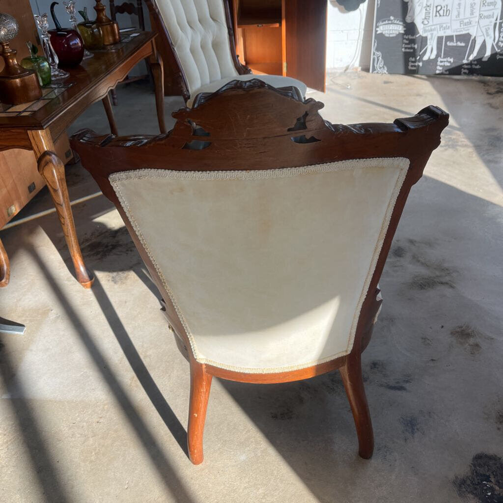 VICTORIAN RENAISSANCE WALNUT SIDE CHAIRS WITH ORNATE JENNY LIND MEDALLION - PLEASE READ DESCRIPTION