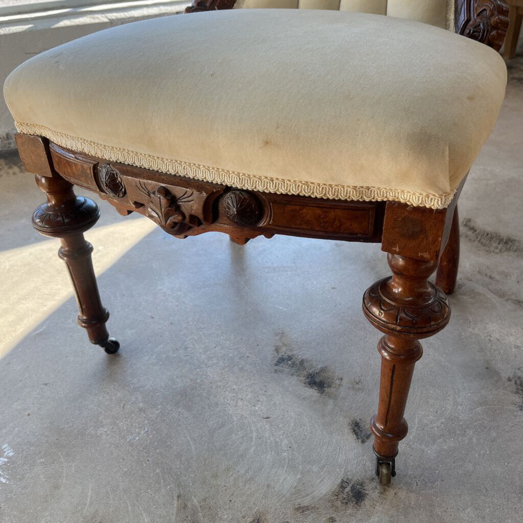 VICTORIAN RENAISSANCE WALNUT SIDE CHAIRS WITH ORNATE JENNY LIND MEDALLION - PLEASE READ DESCRIPTION