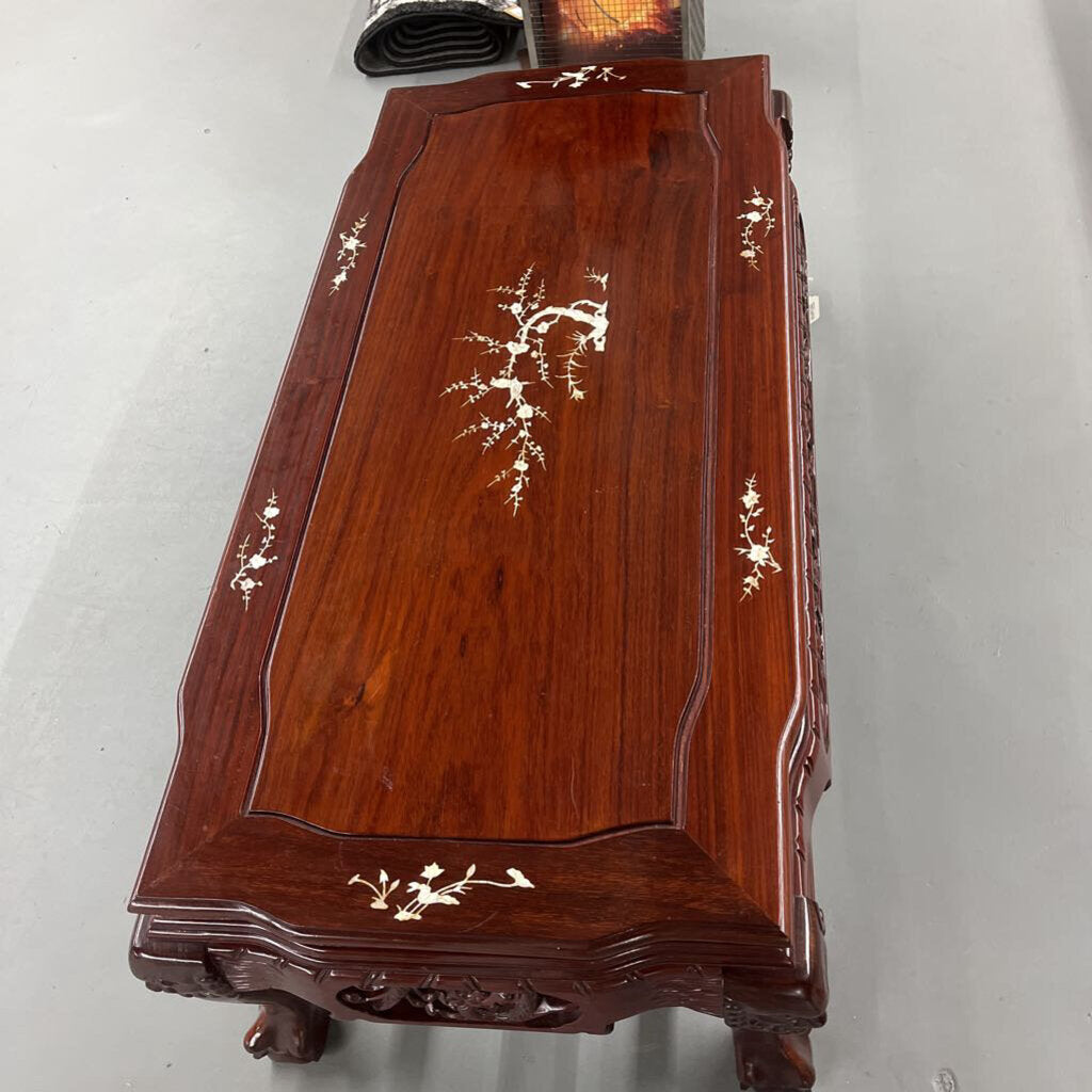 ORIENTAL ROSEWOOD INLAID COFFEE TABLE-Thriftique Marketplace