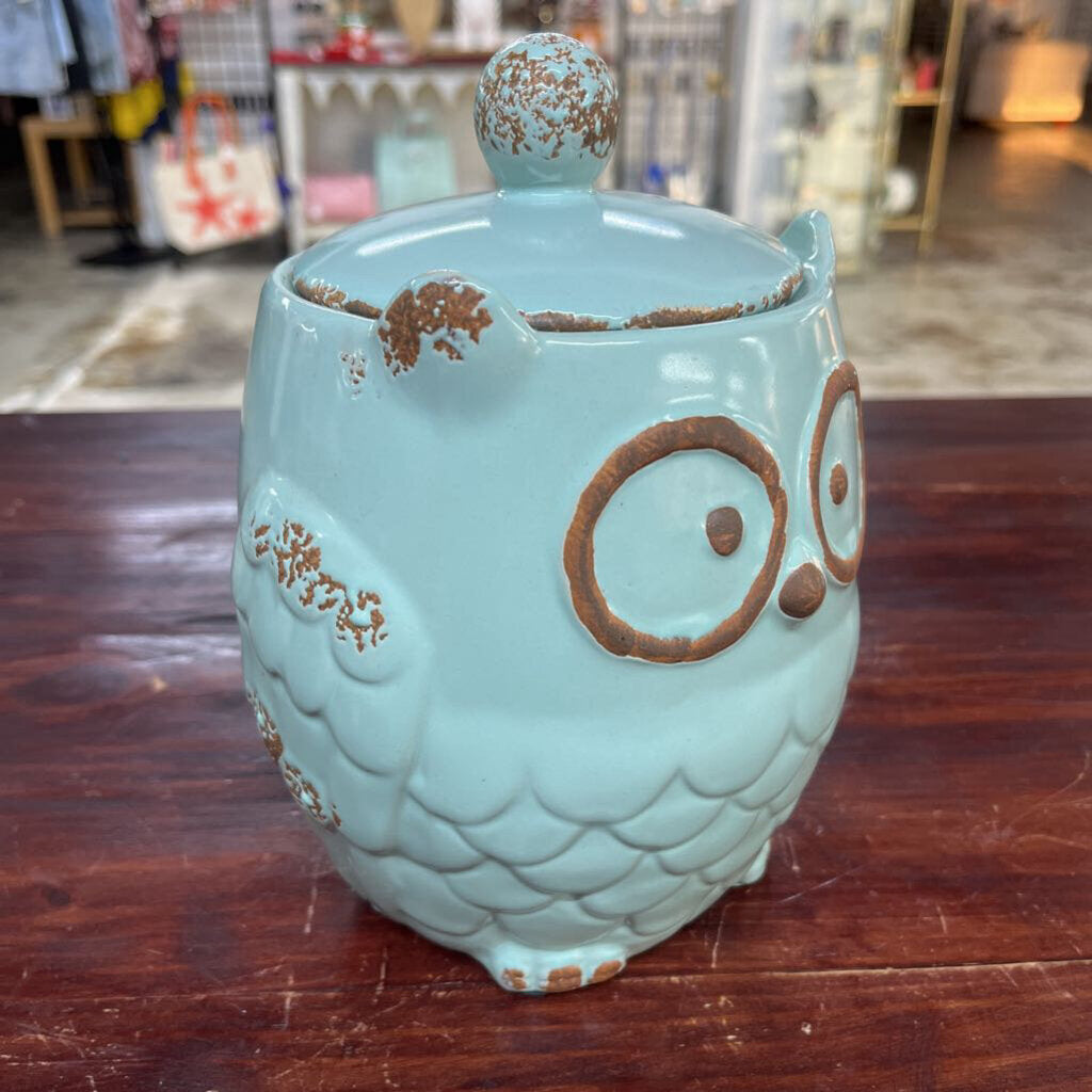 BLUE OWL COOKIE JAR