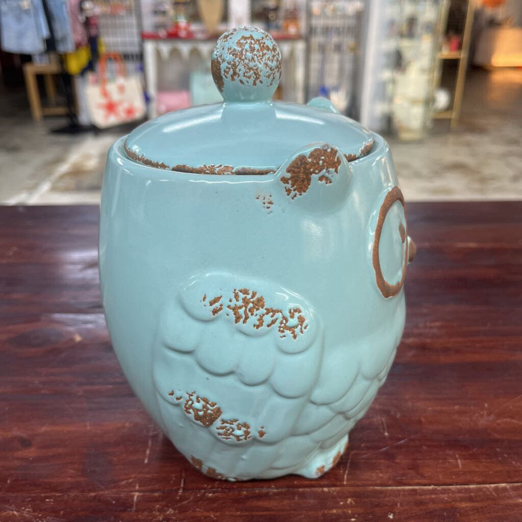 BLUE OWL COOKIE JAR