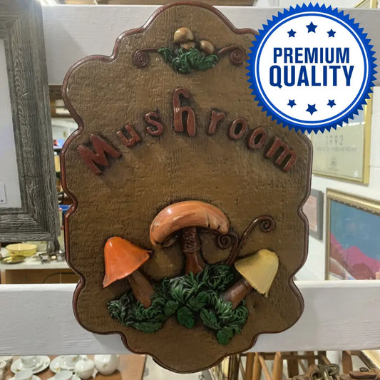 VINTAGE LARGE MUSHROOM 3D WALL PLAQUE