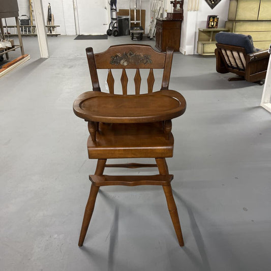 VINTAGE ALL WOOD ETHAN ALLEN "LITTLE PEOPLE" HIGH CHAIR