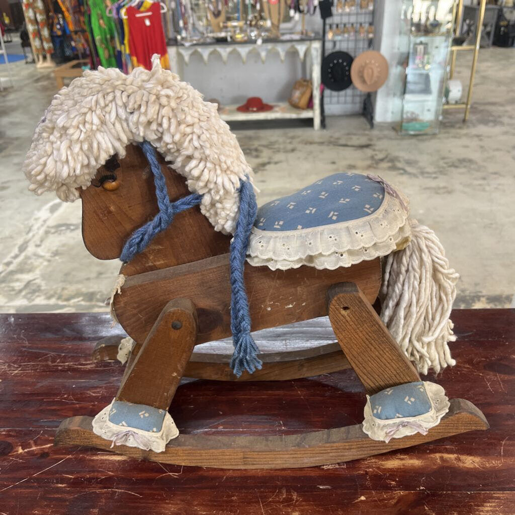 VINTAGE CUSTOM MADE WOODEN ROCKING HORSE